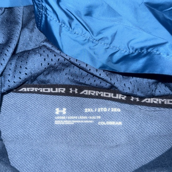 EUC Men’s Under Armour Petrol Blue Tech Terry Hoodie 1327405 Size XXL - Picture 5 of 12